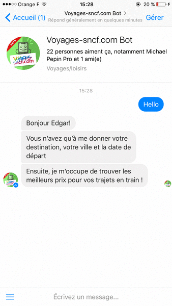 Chatbot SNCF