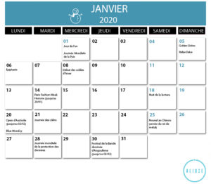 calendrier marketing janvier 2020