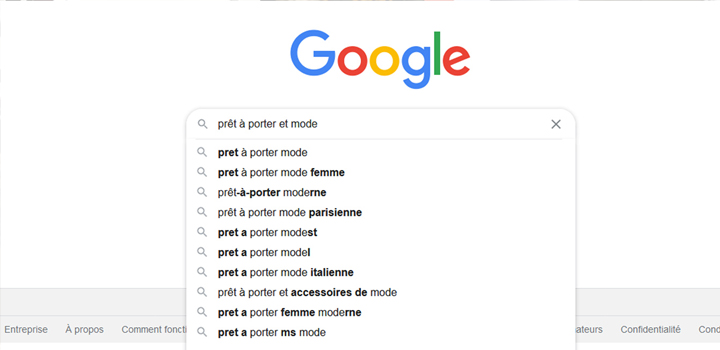 Top des Recherches Mode sur Google en France