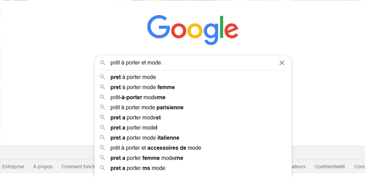 Top recherche mode Google