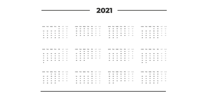 calendrier marketing luxe 2021