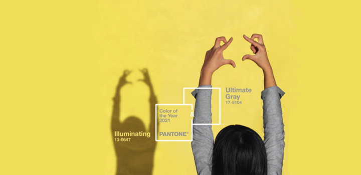 Couleurs de l’année 2021 selon Pantone : un gris souris et un jaune lumineux